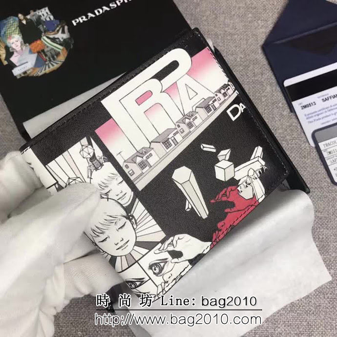 PRADA普拉達 官網同步 2018最新漫畫印象系列 男士卡片夾 2M0513 DD1448
